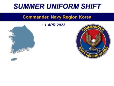 Commander, Navy Region Korea Summer Uniform Shift